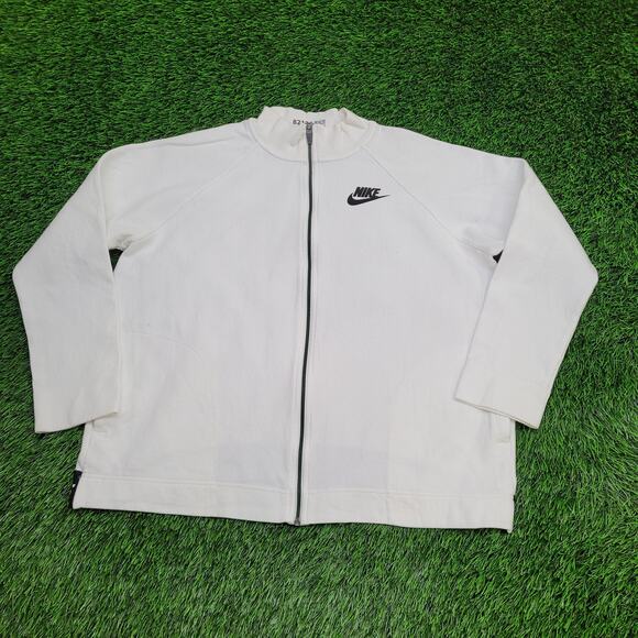 NIKE Swoosh Track Jacket Womens XL 23x23 Cropped Boxy - Picture 1 of 16